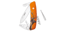 SWIZA - Couteau suisse 11 fonctions avec tire-tique - TT03 Orange Cerf